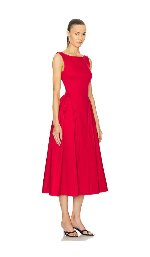 Helsa Stretch Cotton Sateen Midi Dress | Thumbnail 2 Helsa Stretch Cotton Sateen Midi Dress | Thumbnail 2