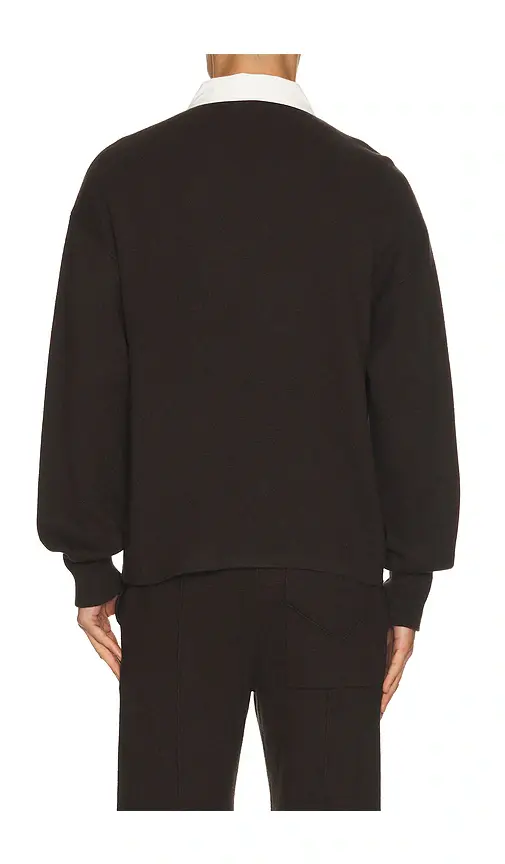 Hudson Jeans Long Sleeve Contrast Polo | Thumbnail 2