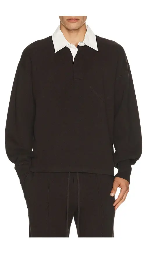 Hudson Jeans Long Sleeve Contrast Polo