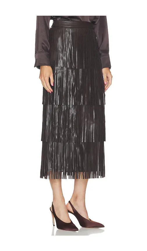 SIMONMILLER Za Za Faux Leather Fringe Skirt | Thumbnail 2 SIMONMILLER Za Za Faux Leather Fringe Skirt | Thumbnail 2
