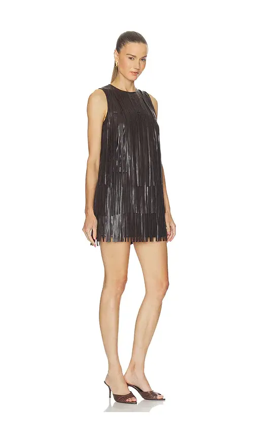SIMONMILLER Sina Faux Leather Fringe Dress | Thumbnail 2 SIMONMILLER Sina Faux Leather Fringe Dress | Thumbnail 2