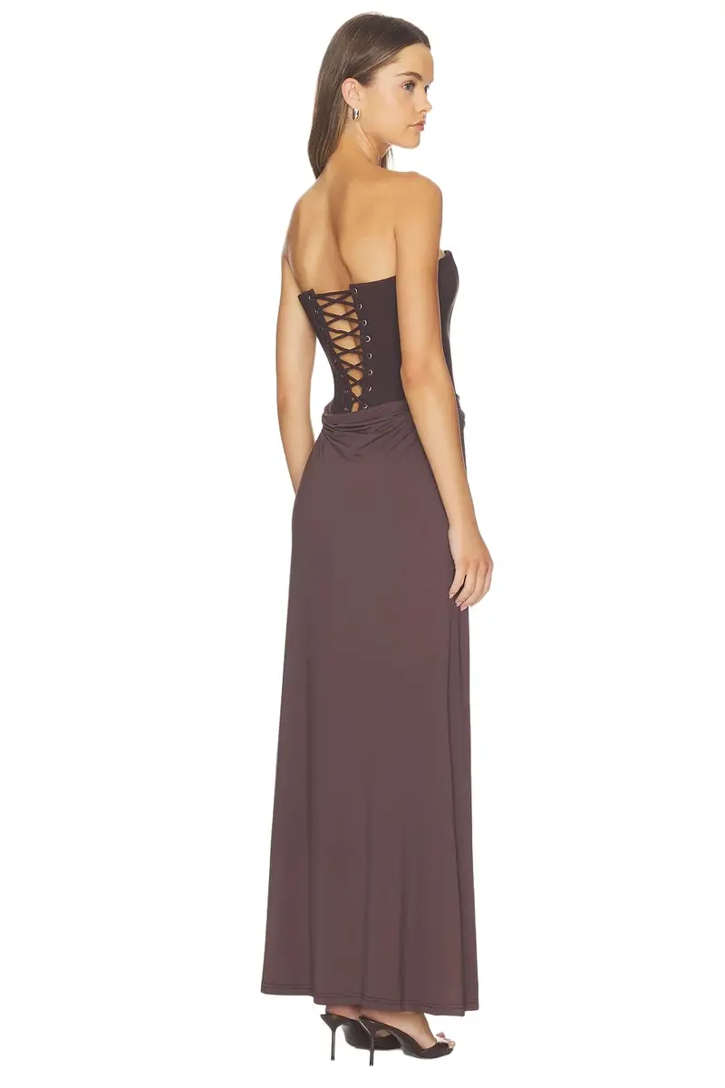 Runaway The Label Taleah Strapless Corset Maxi Dress