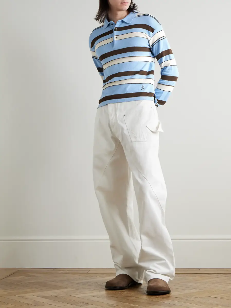 JW Anderson Striped Knit Polo Shirt | Thumbnail 2 JW Anderson Striped Knit Polo Shirt | Thumbnail 2