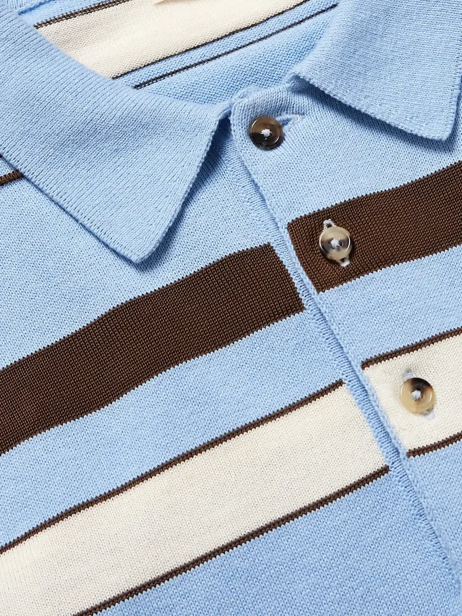 JW Anderson Striped Knit Polo Shirt | Thumbnail 4 JW Anderson Striped Knit Polo Shirt | Thumbnail 4