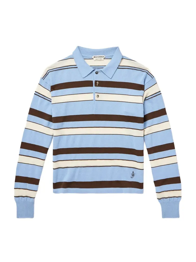 JW Anderson Striped Knit Polo Shirt