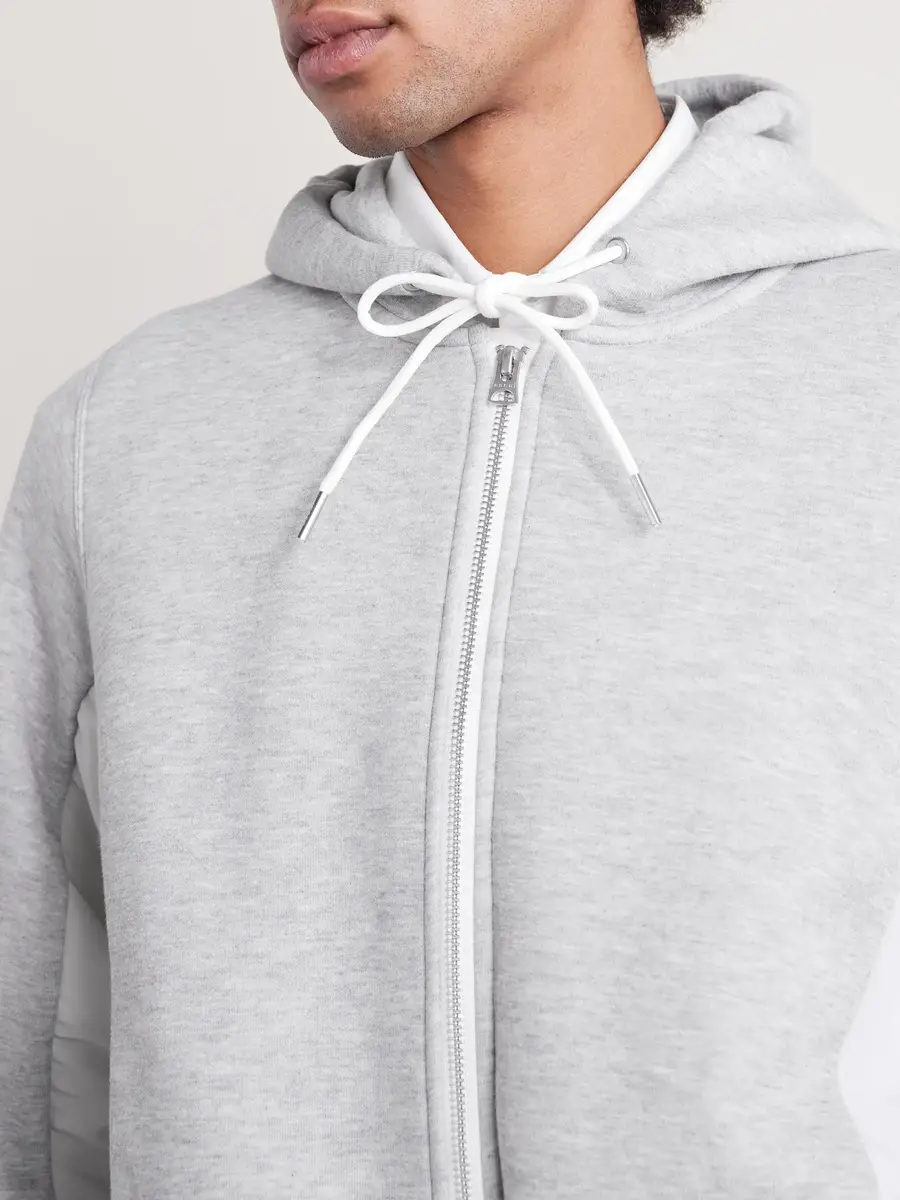 Sacai MA-1 Nylon-Trimmed Cotton-Blend Jersey Zip-Up Hoodie | Thumbnail 5