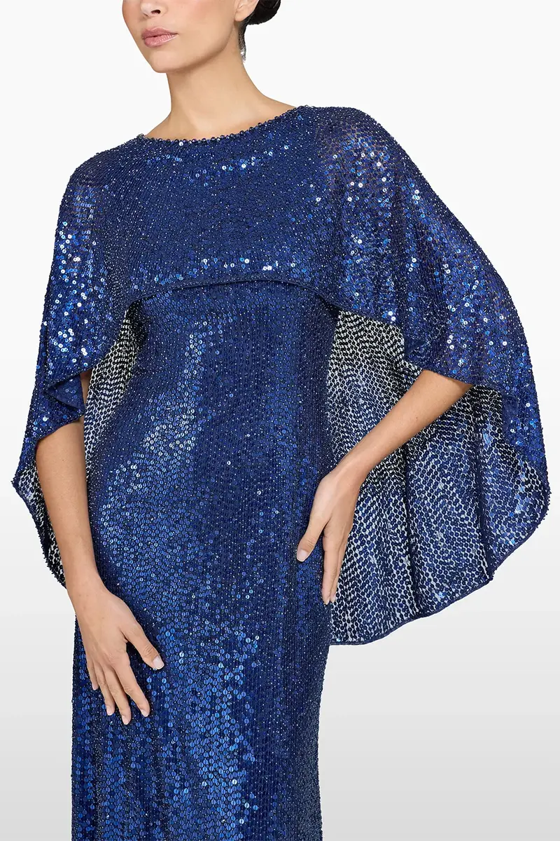 Jenny Packham Elvira Sequin Cape Gown | Thumbnail 3 Jenny Packham Elvira Sequin Cape Gown | Thumbnail 3