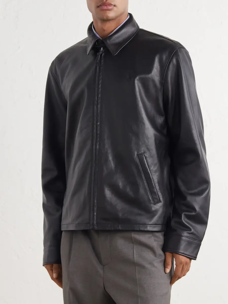 Polo Ralph Lauren Maxwell Logo-Embroidered Leather Jacket | Thumbnail 3 Polo Ralph Lauren Maxwell Logo-Embroidered Leather Jacket | Thumbnail 3
