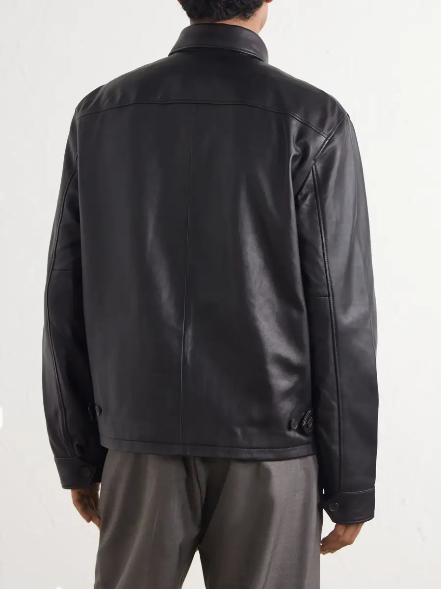 Polo Ralph Lauren Maxwell Logo-Embroidered Leather Jacket | Thumbnail 4 Polo Ralph Lauren Maxwell Logo-Embroidered Leather Jacket | Thumbnail 4