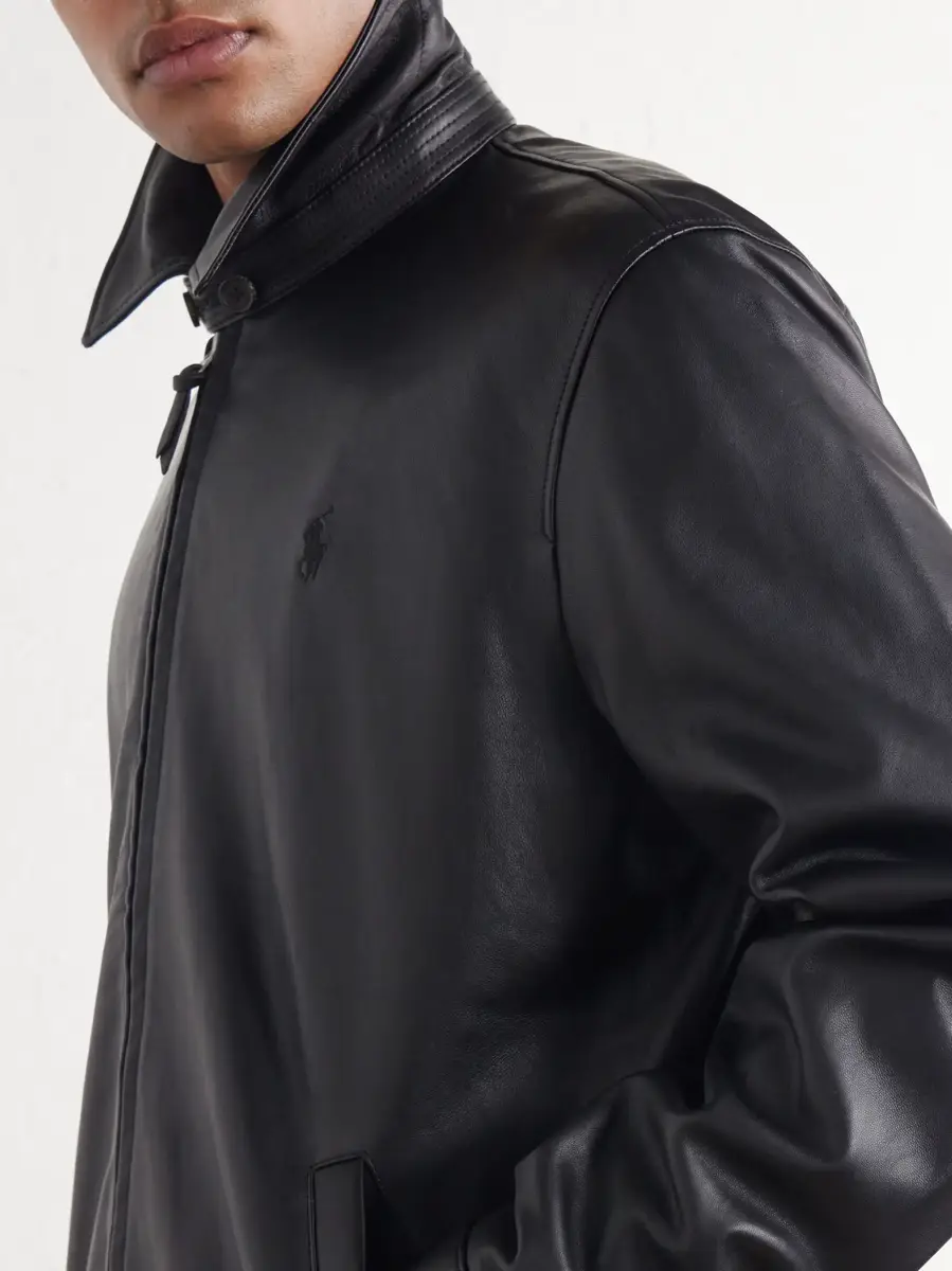 Polo Ralph Lauren Maxwell Logo-Embroidered Leather Jacket | Thumbnail 5 Polo Ralph Lauren Maxwell Logo-Embroidered Leather Jacket | Thumbnail 5