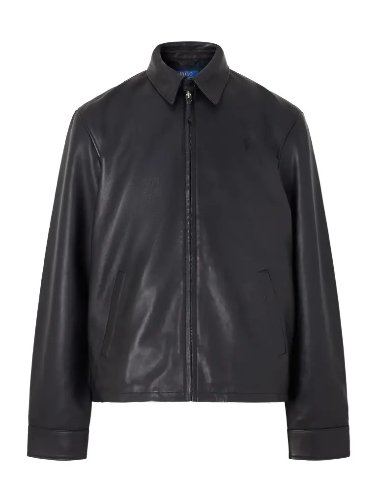 Polo Ralph Lauren Maxwell Logo-Embroidered Leather Jacket