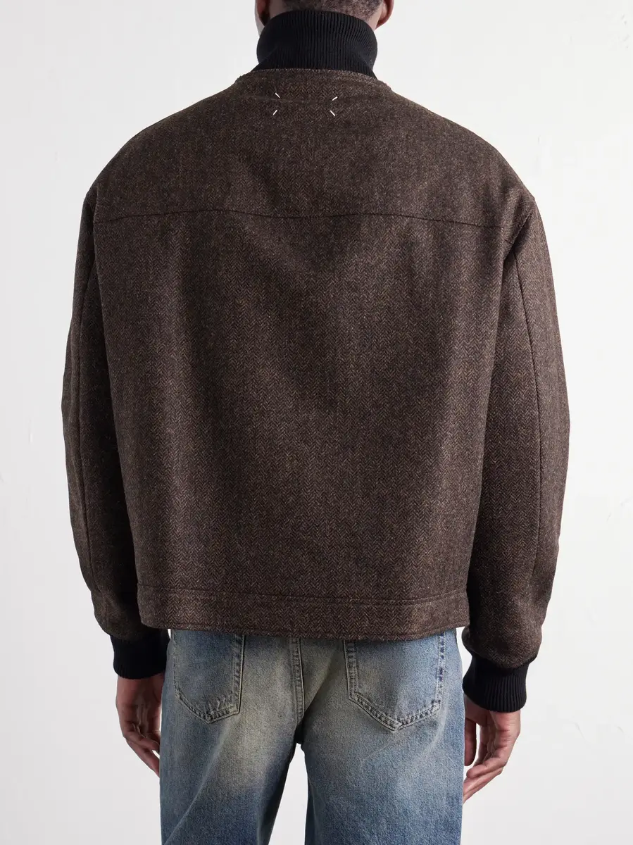 Maison Margiela Wool Herringbone Bomber Jacket | Thumbnail 4 Maison Margiela Wool Herringbone Bomber Jacket | Thumbnail 4