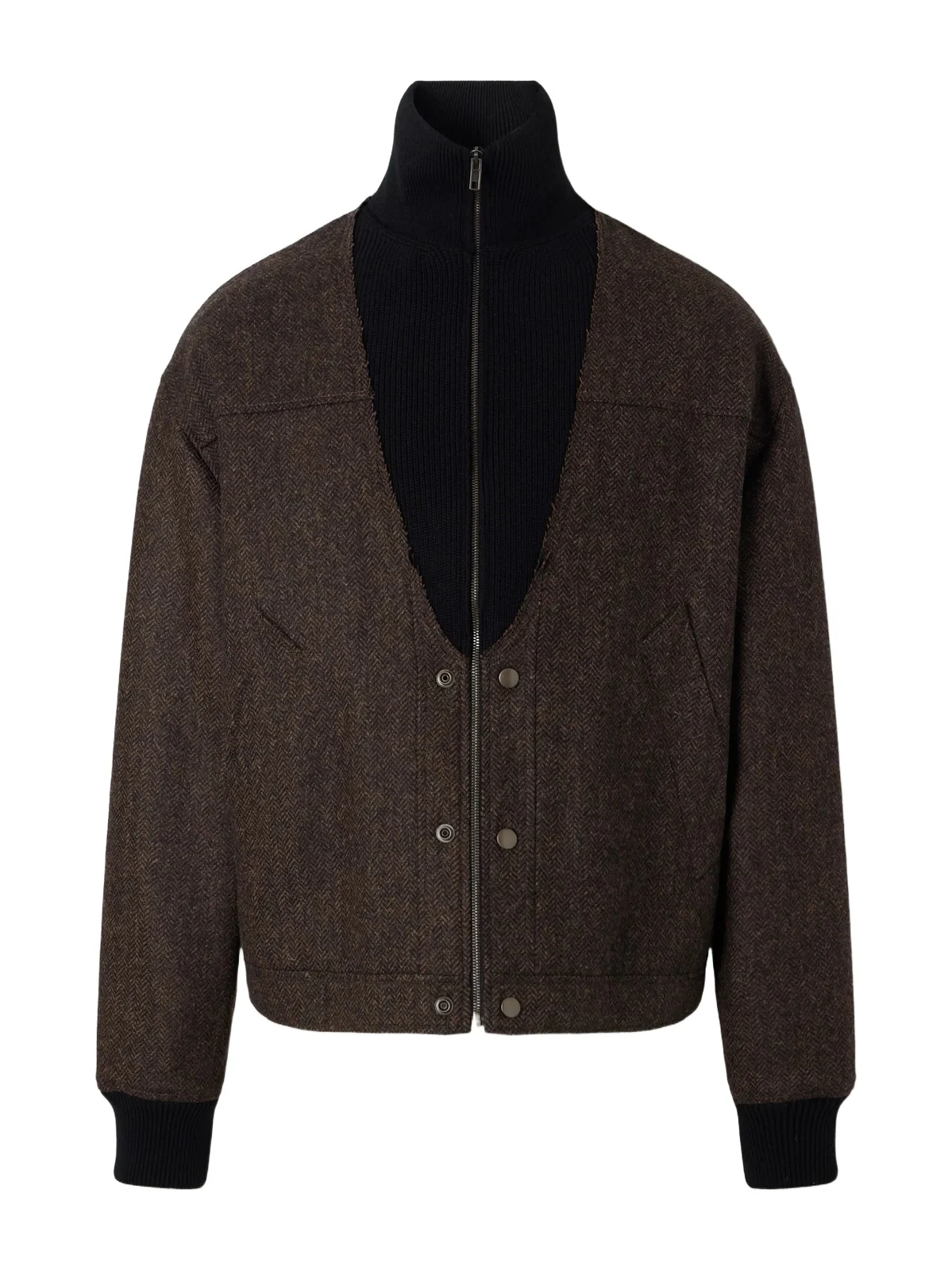 Maison Margiela Wool Herringbone Bomber Jacket
