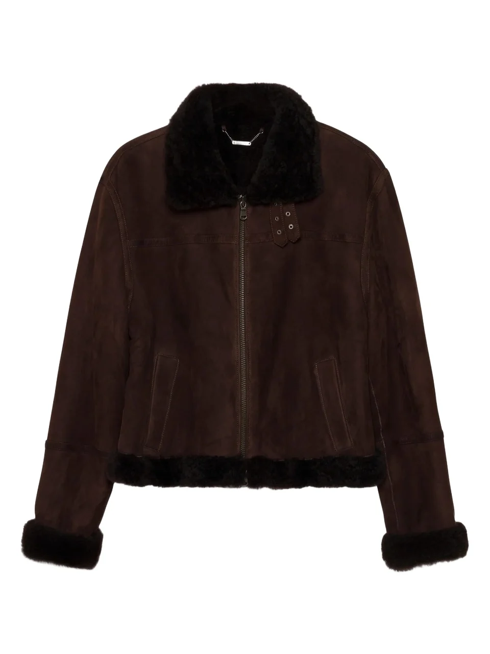 Simkhai Women's Cassia Shearling-Trim Suede Crop Jacket