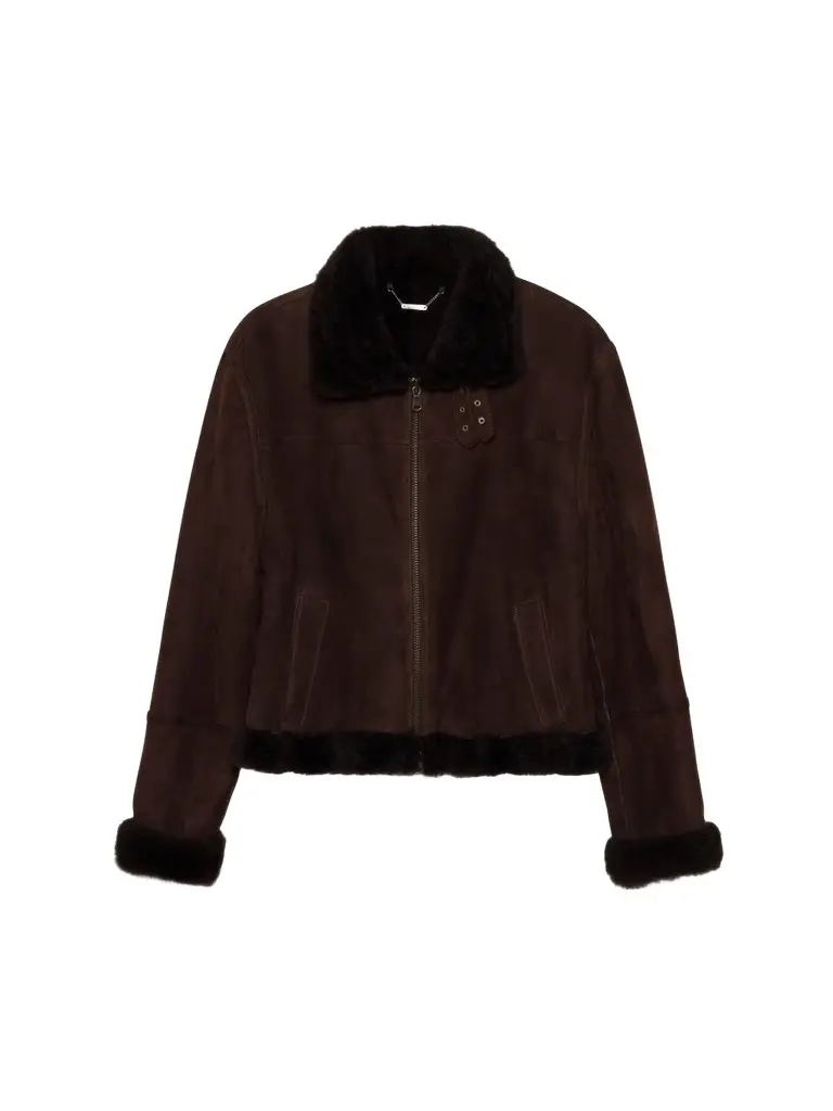 Women's Cassia Shearling-Trim Suede Crop Jacket Women's Cassia Shearling-Trim Suede Crop Jacket
