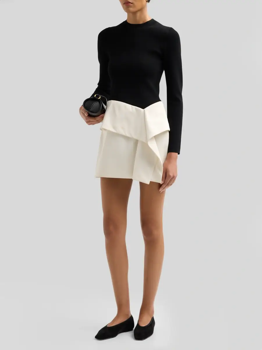 Simkhai Women's Noel Colorblocked Long-Sleeve Mini Dress | Thumbnail 4