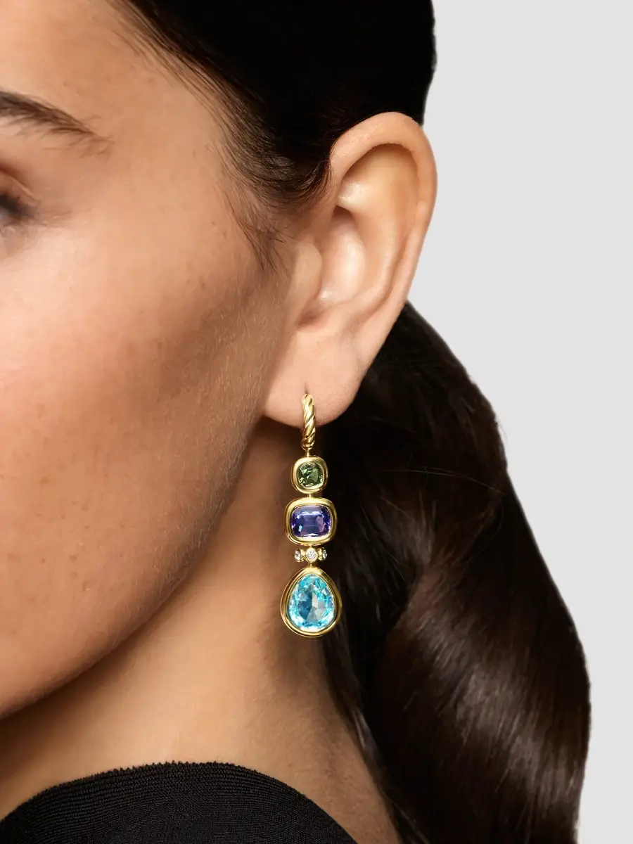 David Yurman Women's DY Mercer Statement Stone Drop Earrings in 18K Yellow Gold | Thumbnail 2 David Yurman Women's DY Mercer Statement Stone Drop Earrings in 18K Yellow Gold | Thumbnail 2