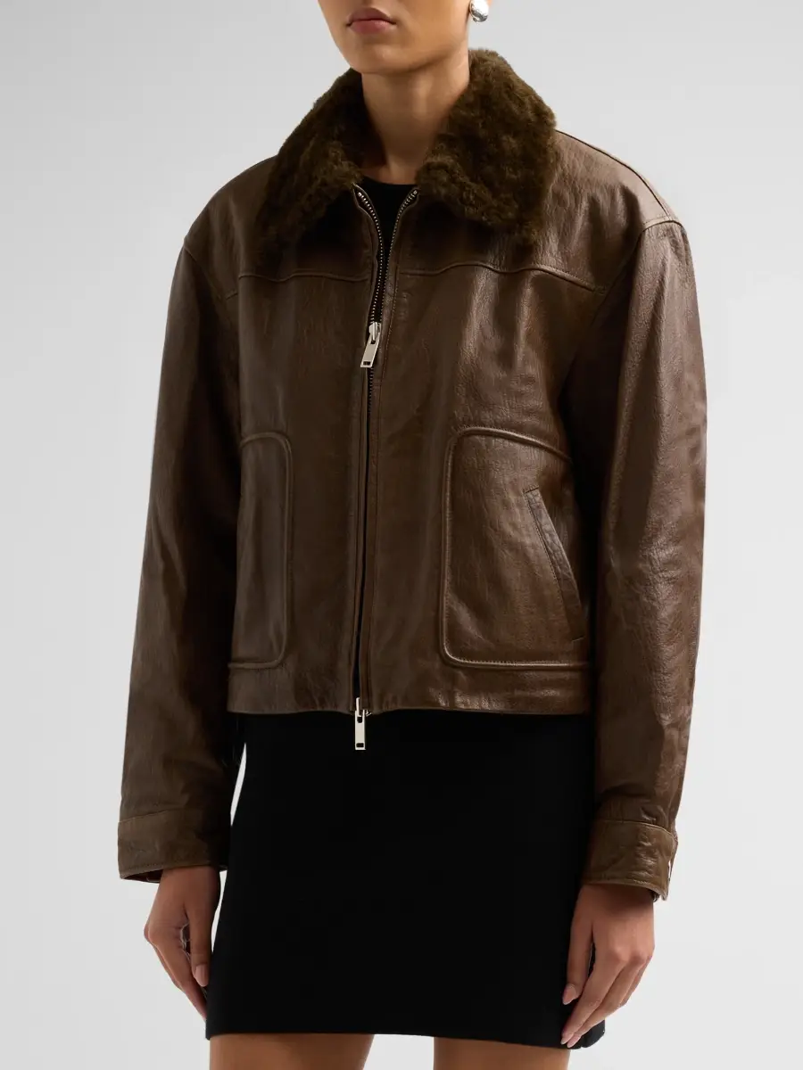 Simkhai Women's Mel Leather Jacket | Thumbnail 4 Simkhai Women's Mel Leather Jacket | Thumbnail 4