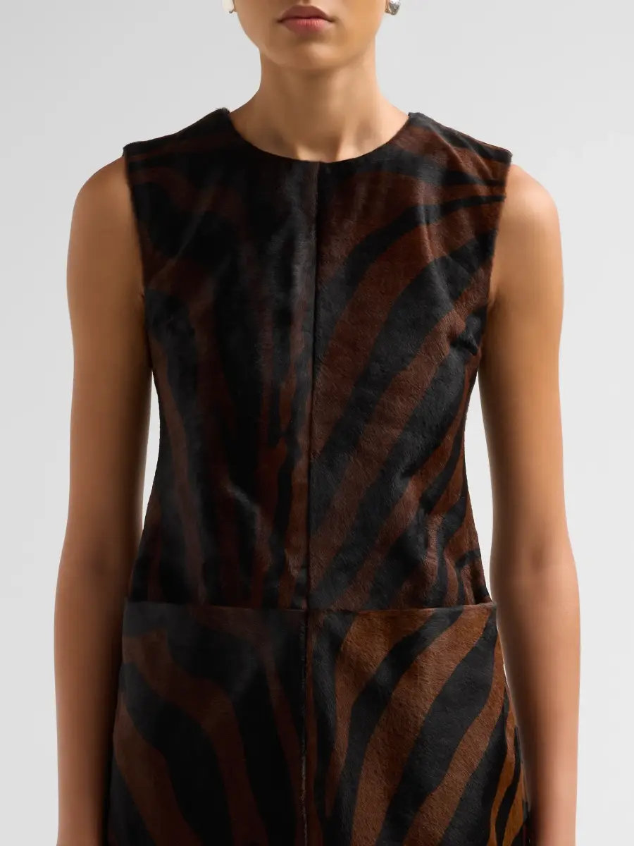 Simkhai Women's Sonoma Zebra Calfhair Mini Dress | Thumbnail 5