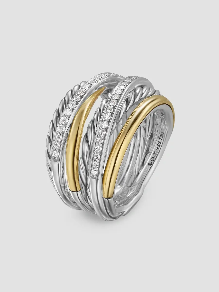 David Yurman Women's Crossover Seven Row Ring in Sterling Silver - Diamond | Thumbnail 2 David Yurman Women's Crossover Seven Row Ring in Sterling Silver - Diamond | Thumbnail 2