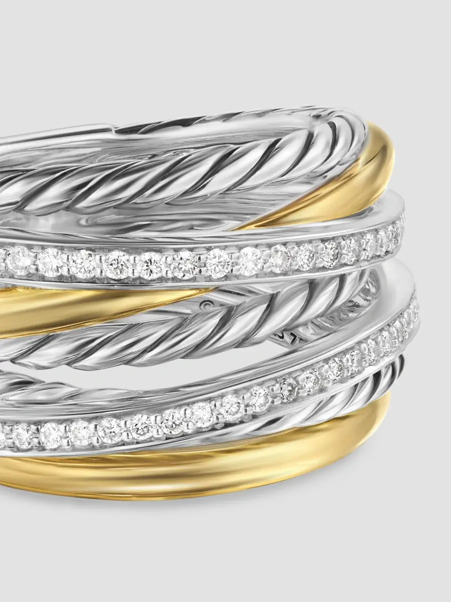 David Yurman Women's Crossover Seven Row Ring in Sterling Silver - Diamond | Thumbnail 4 David Yurman Women's Crossover Seven Row Ring in Sterling Silver - Diamond | Thumbnail 4