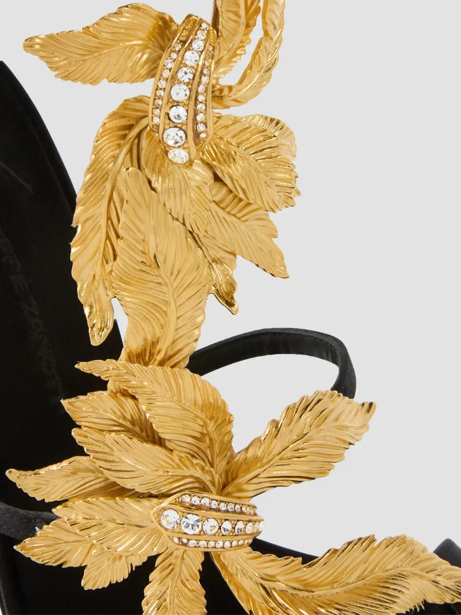 Giuseppe Zanotti Women's Incanto Oro 105MM 3D-Floral Satin Sandals | Thumbnail 7 Giuseppe Zanotti Women's Incanto Oro 105MM 3D-Floral Satin Sandals | Thumbnail 7