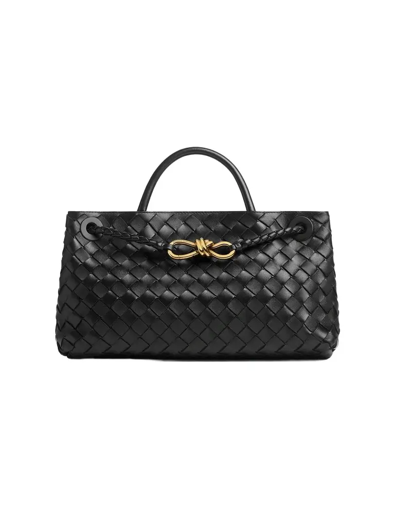 Bottega Veneta Women's Small East-West Andiamo Intrecciato Leather Top-Handle Bag