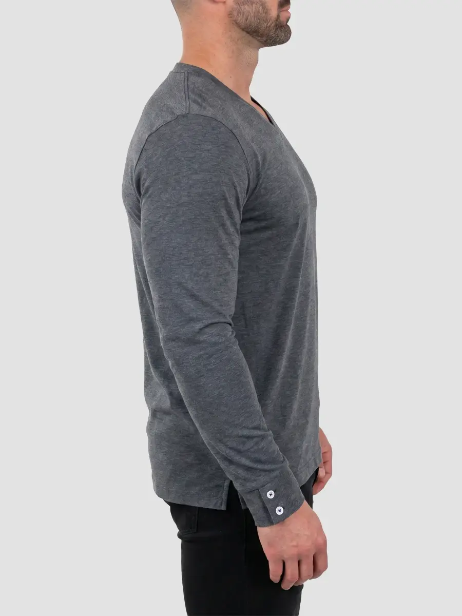 Maceoo Men's Edison V-Neck Long Sleeve Shirt | Thumbnail 3 Maceoo Men's Edison V-Neck Long Sleeve Shirt | Thumbnail 3