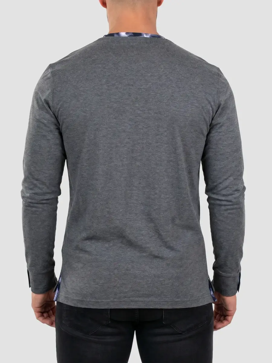 Maceoo Men's Edison V-Neck Long Sleeve Shirt | Thumbnail 4 Maceoo Men's Edison V-Neck Long Sleeve Shirt | Thumbnail 4