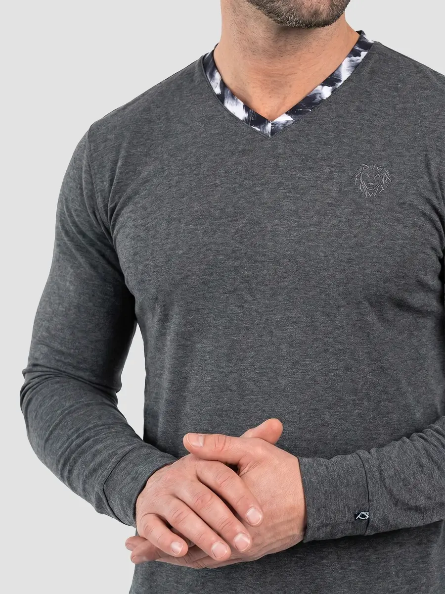 Maceoo Men's Edison V-Neck Long Sleeve Shirt | Thumbnail 5 Maceoo Men's Edison V-Neck Long Sleeve Shirt | Thumbnail 5