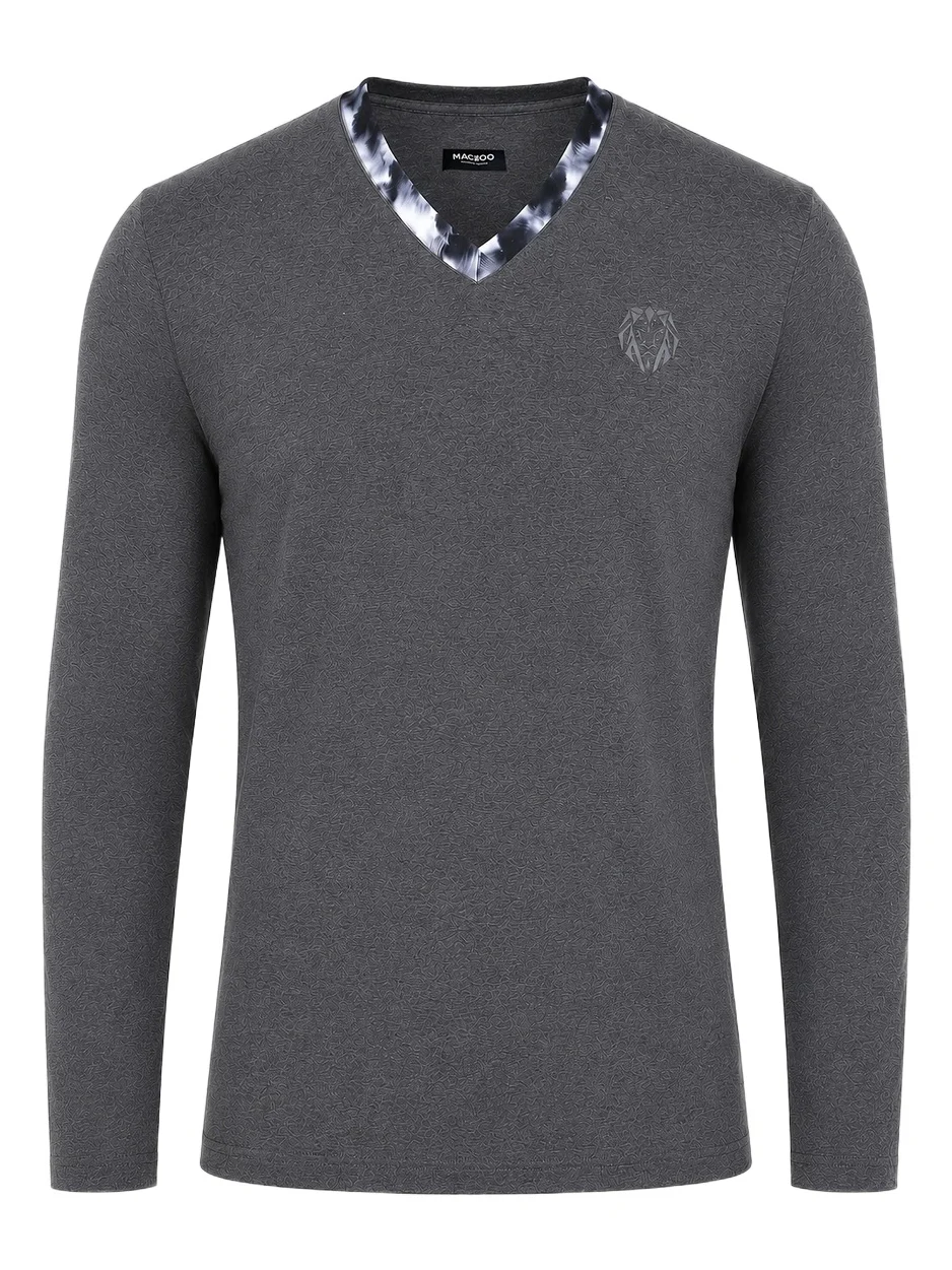 Maceoo Men's Edison V-Neck Long Sleeve Shirt