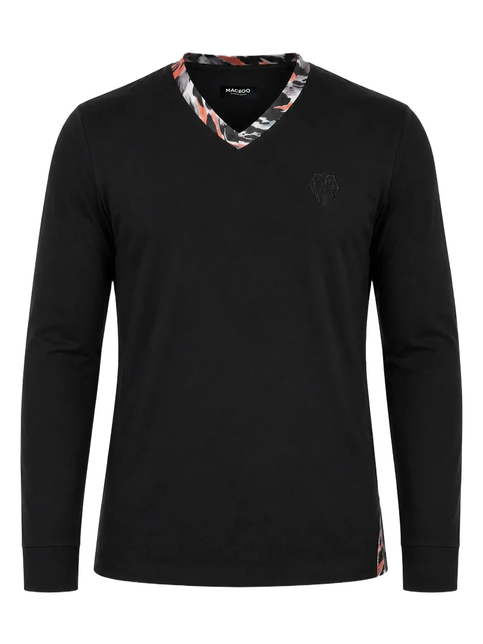 Maceoo Men's Edison V-Neck Long Sleeve T-Shirt