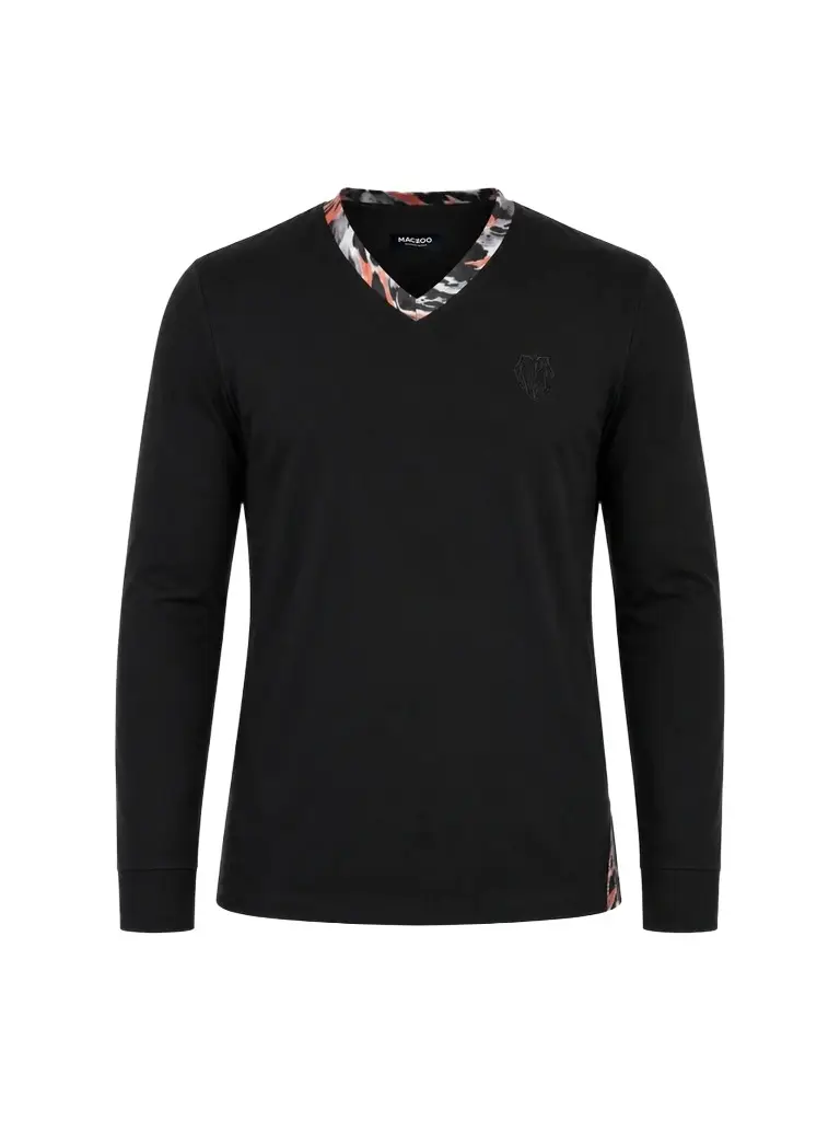 Maceoo Men's Edison V-Neck Long Sleeve T-Shirt
