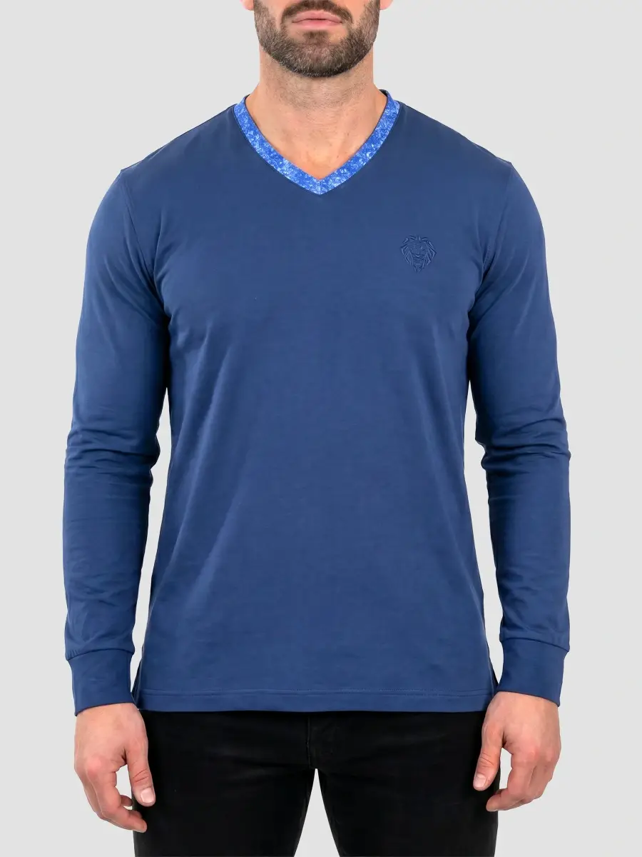Maceoo Men's Edison V-Neck Long Sleeve T-Shirt | Thumbnail 2 Maceoo Men's Edison V-Neck Long Sleeve T-Shirt | Thumbnail 2