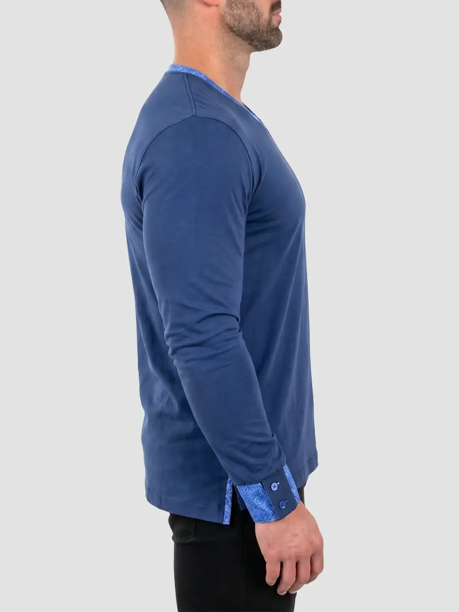 Maceoo Men's Edison V-Neck Long Sleeve T-Shirt | Thumbnail 3 Maceoo Men's Edison V-Neck Long Sleeve T-Shirt | Thumbnail 3