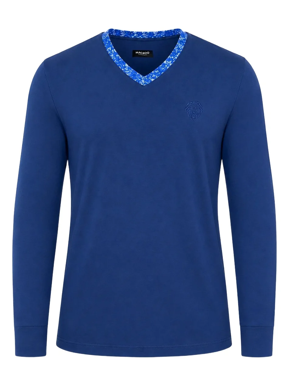 Maceoo Men's Edison V-Neck Long Sleeve T-Shirt