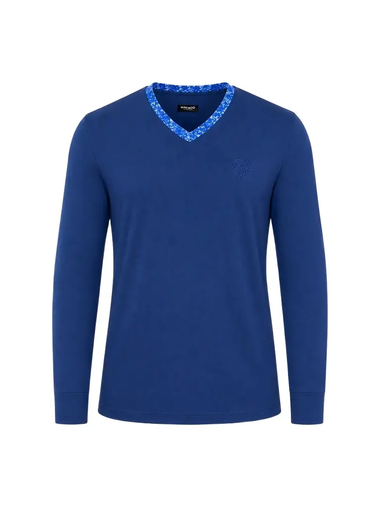 Maceoo Men's Edison V-Neck Long Sleeve T-Shirt