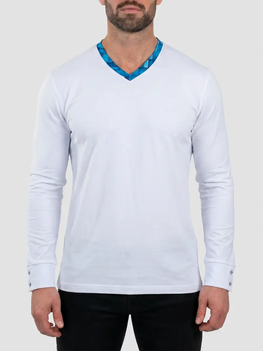 Maceoo Men's Edison V-Neck Long Sleeve T-Shirt | Thumbnail 2 Maceoo Men's Edison V-Neck Long Sleeve T-Shirt | Thumbnail 2