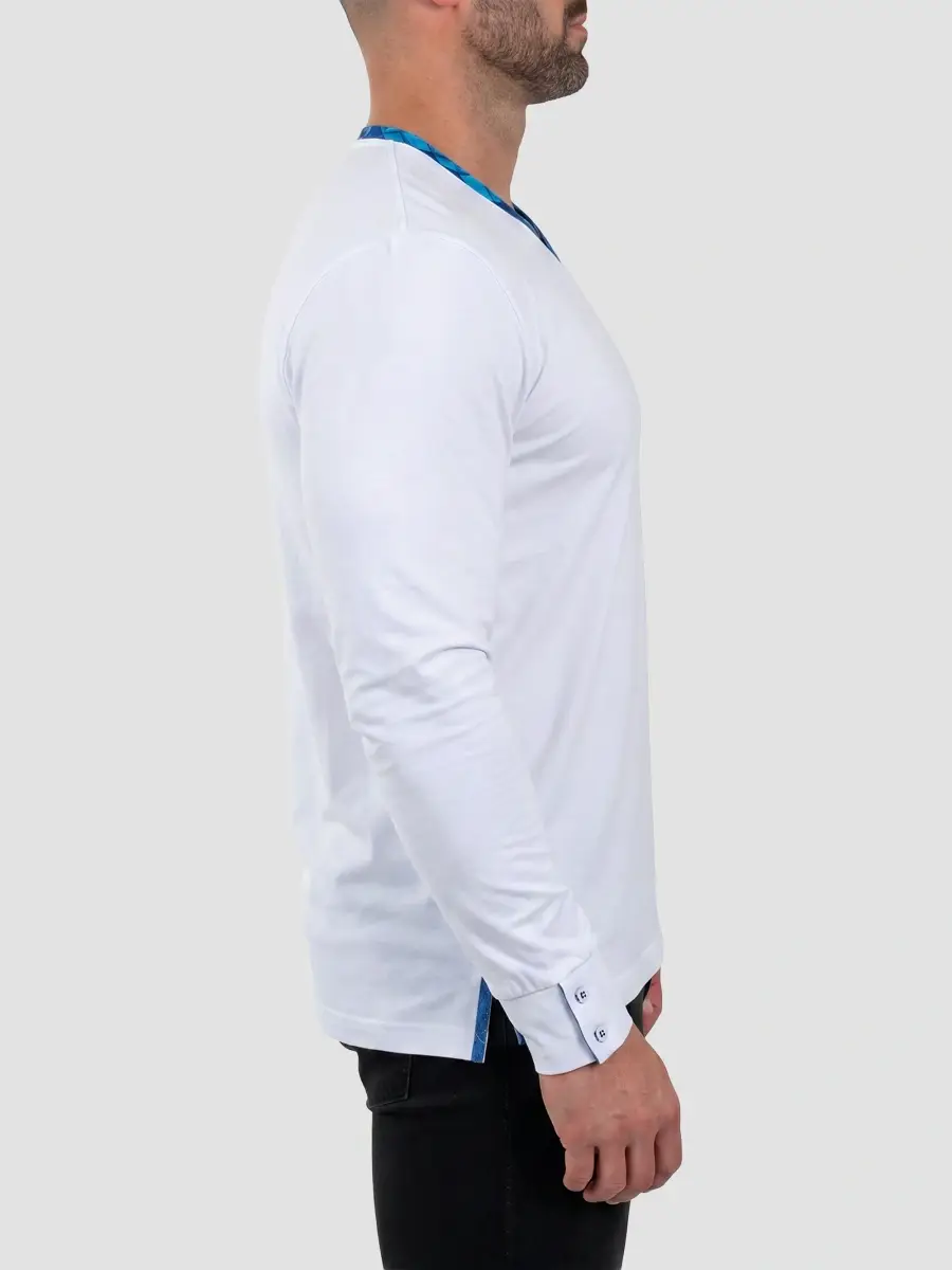 Maceoo Men's Edison V-Neck Long Sleeve T-Shirt | Thumbnail 3 Maceoo Men's Edison V-Neck Long Sleeve T-Shirt | Thumbnail 3