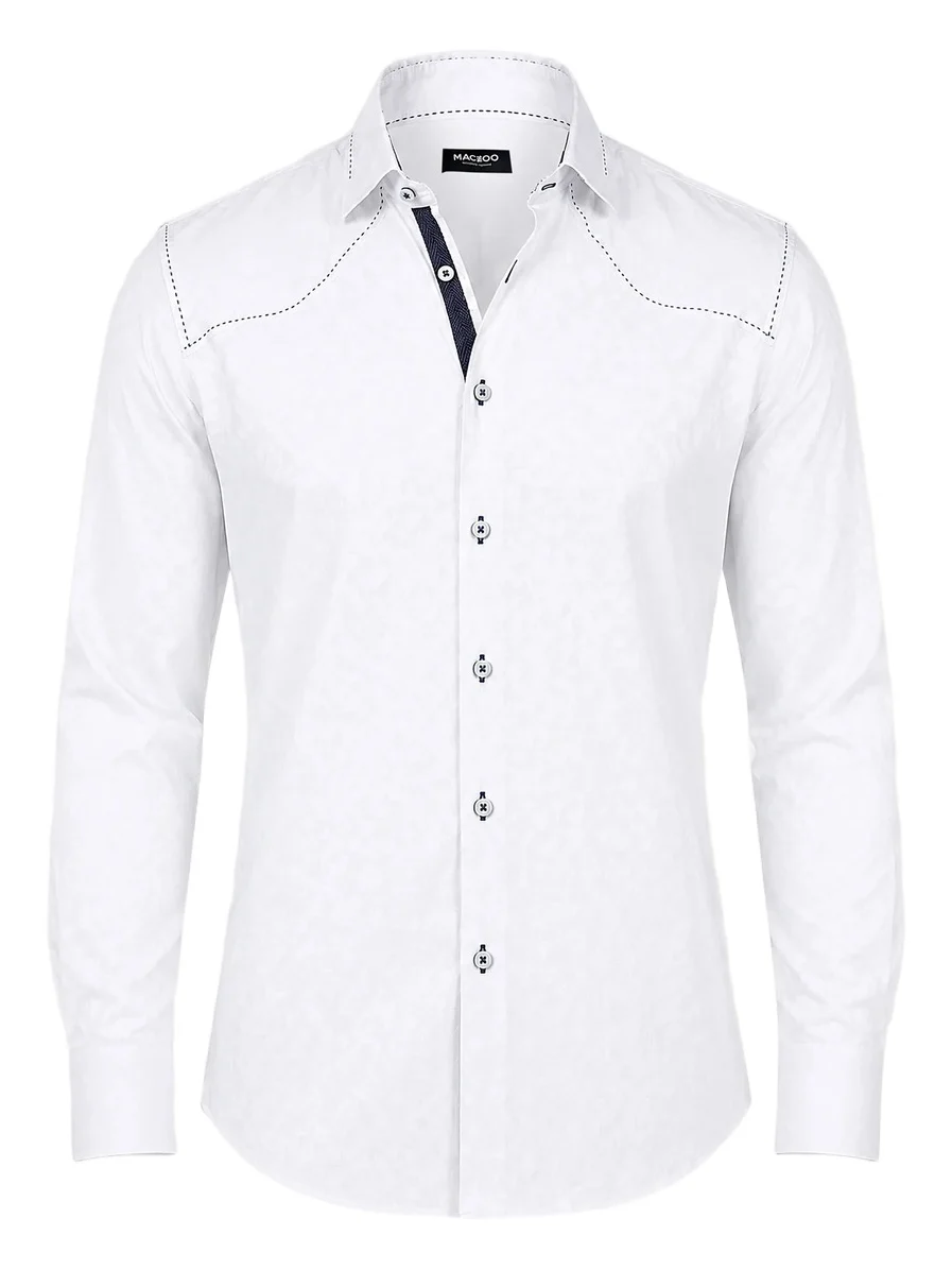 Maceoo Men's Punto Woven Long-Sleeve Shirt