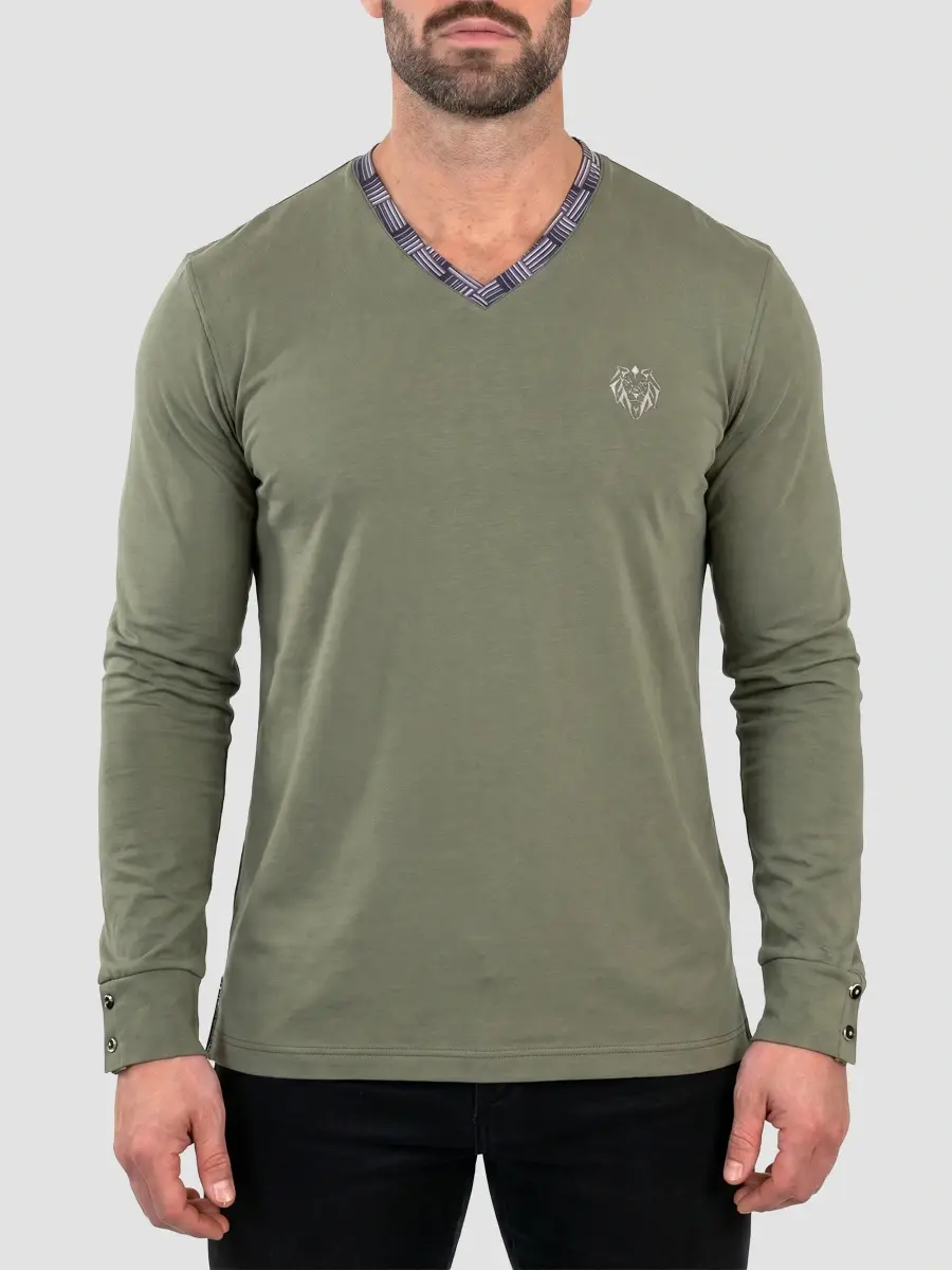 Maceoo Men's Edison V-Neck Long Sleeve T-Shirt | Thumbnail 2 Maceoo Men's Edison V-Neck Long Sleeve T-Shirt | Thumbnail 2