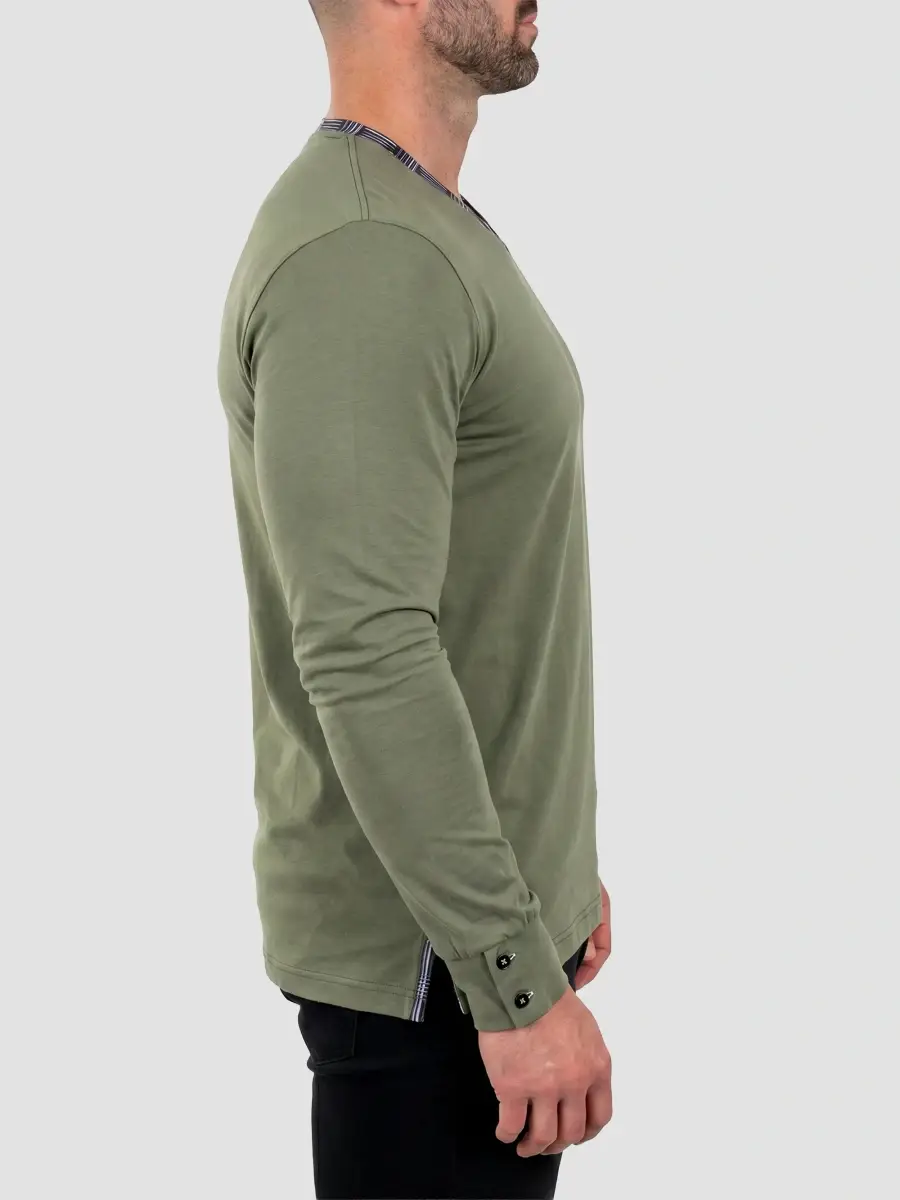 Maceoo Men's Edison V-Neck Long Sleeve T-Shirt | Thumbnail 3 Maceoo Men's Edison V-Neck Long Sleeve T-Shirt | Thumbnail 3