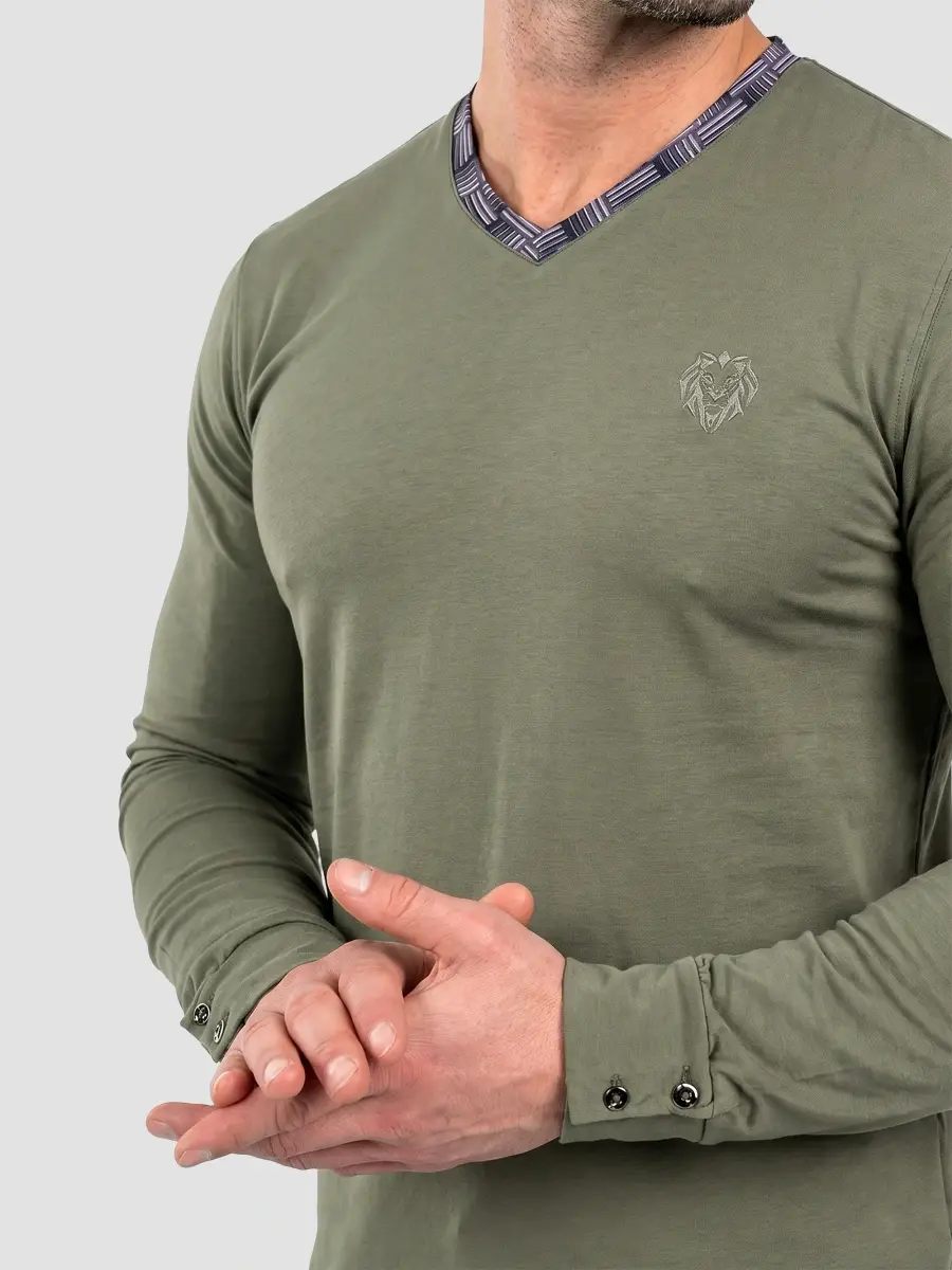 Maceoo Men's Edison V-Neck Long Sleeve T-Shirt | Thumbnail 5 Maceoo Men's Edison V-Neck Long Sleeve T-Shirt | Thumbnail 5