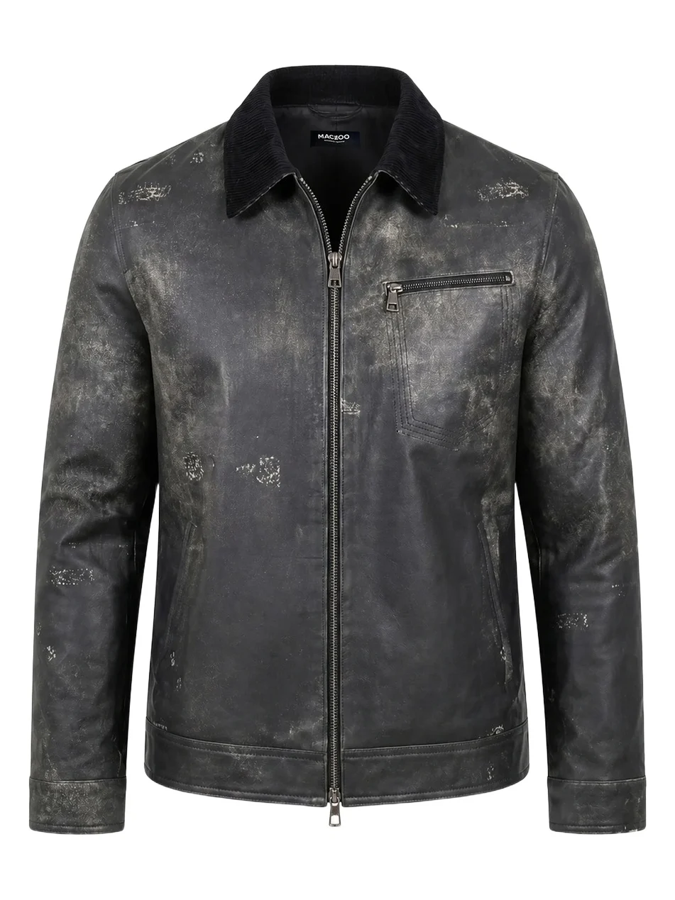 Maceoo Men's Captain Leather Jacket