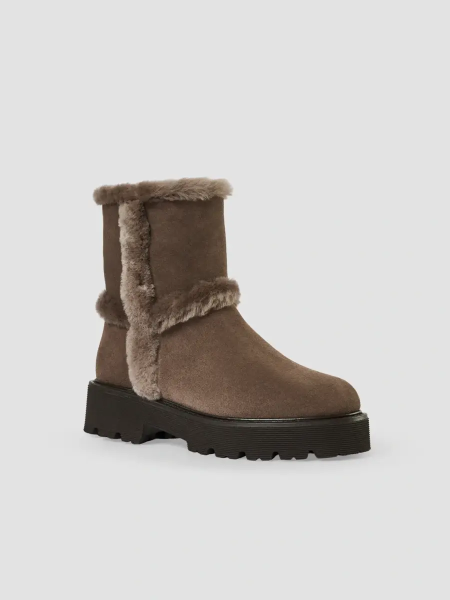 Aquatalia Women's Ella 50MM Shearling-Trimmed Suede Ankle Boots | Thumbnail 2 Aquatalia Women's Ella 50MM Shearling-Trimmed Suede Ankle Boots | Thumbnail 2