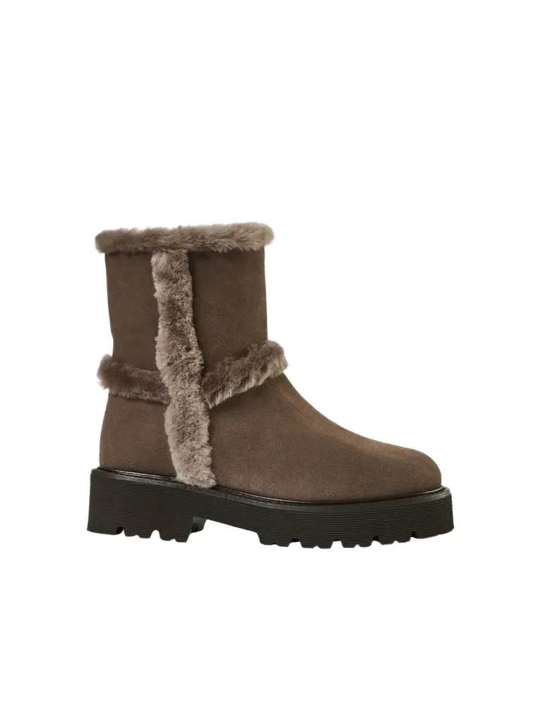 Aquatalia Women's Ella 50MM Shearling-Trimmed Suede Ankle Boots