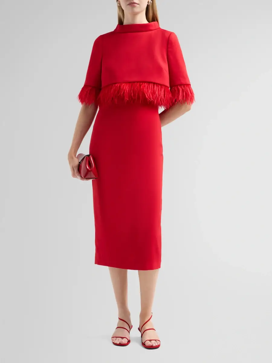 BADGLEY MISCHKA Women's Layered Feather-Trim Cocktail Dress | Thumbnail 2 BADGLEY MISCHKA Women's Layered Feather-Trim Cocktail Dress | Thumbnail 2