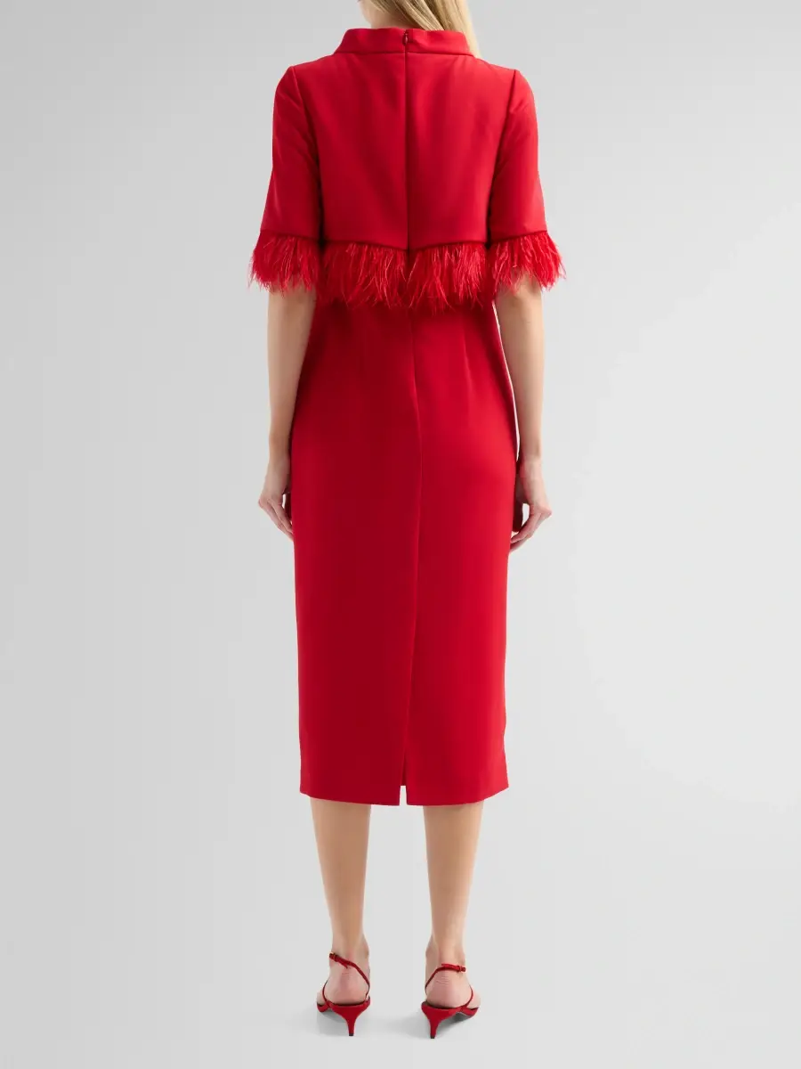 BADGLEY MISCHKA Women's Layered Feather-Trim Cocktail Dress | Thumbnail 3 BADGLEY MISCHKA Women's Layered Feather-Trim Cocktail Dress | Thumbnail 3