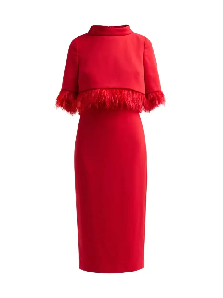 Women's Layered Feather-Trim Cocktail Dress