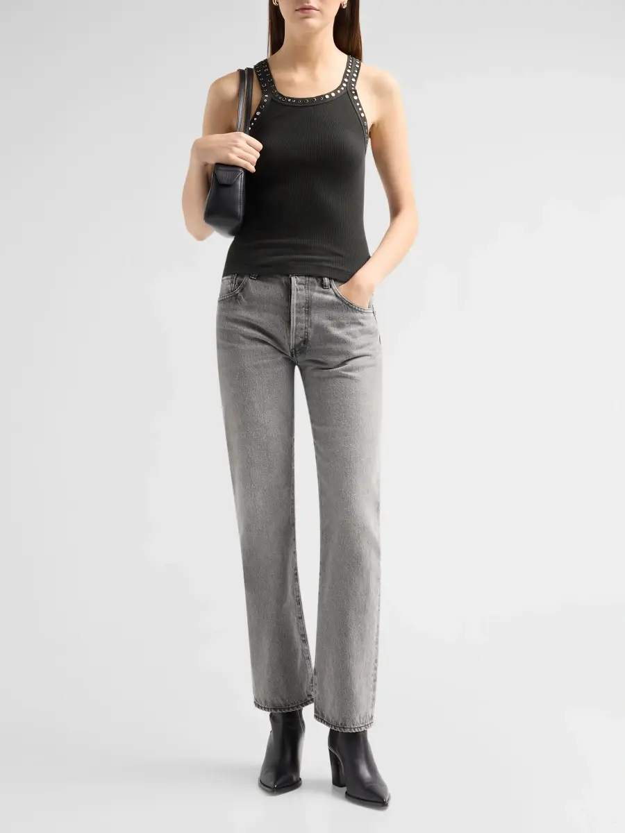 RE/DONE Women's Studded Ribbed Cotton Tank | Thumbnail 2